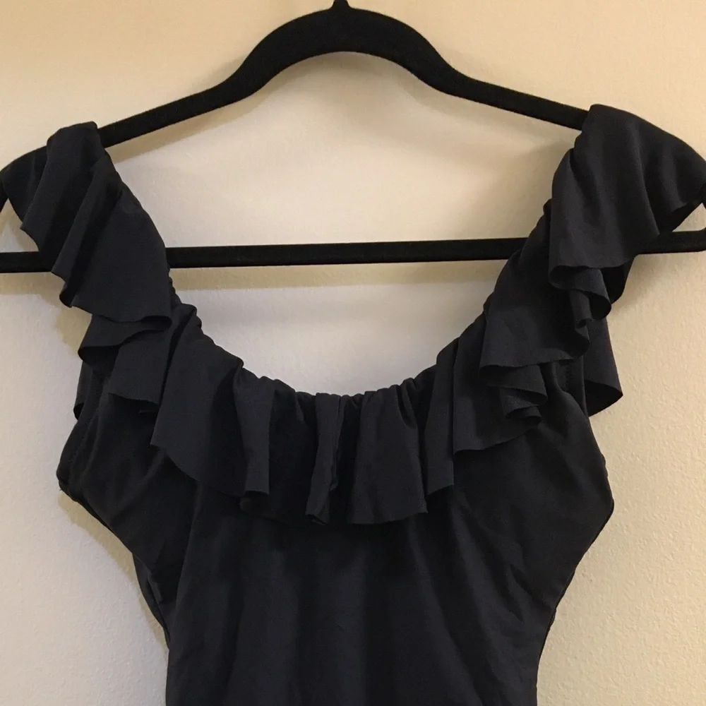 J. Crew Ruffle Scoopback one-piece swimsuit S2.